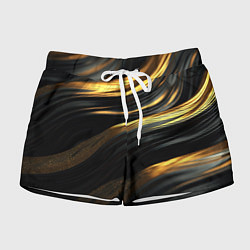 Шорты женские Золотистые волны, цвет: 3D-принт