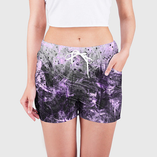 Женские шорты Текстура - Lilac smoke / 3D-принт – фото 3