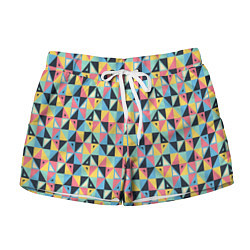 Шорты женские Треугольная мозаика, цвет: 3D-принт
