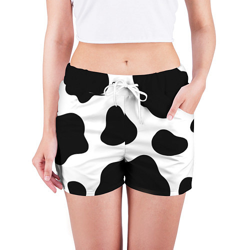 Женские шорты Принт - пятна коровы / 3D-принт – фото 3