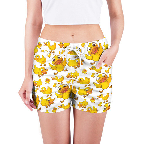 Женские шорты Yellow ducklings / 3D-принт – фото 3