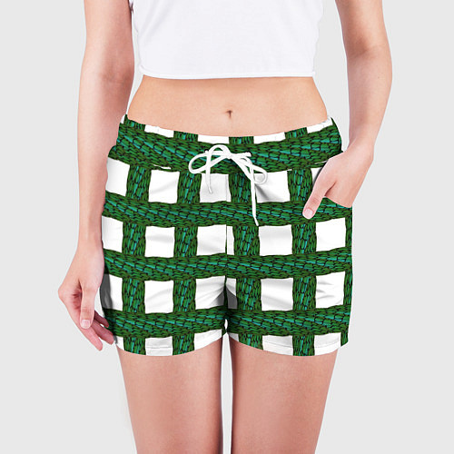 Женские шорты Зеленые змейки / 3D-принт – фото 3