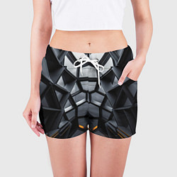 Шорты женские Объемная черная конструкция, цвет: 3D-принт — фото 2