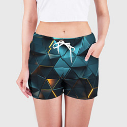 Шорты женские Объемные частицы с подсветкой, цвет: 3D-принт — фото 2