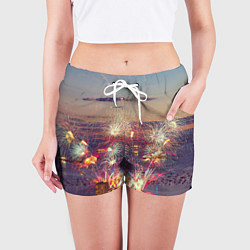 Шорты женские Салют в ночном небе, цвет: 3D-принт — фото 2