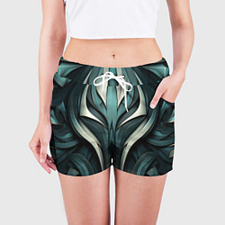 Шорты женские Абстрактные узор в виде лица, цвет: 3D-принт — фото 2