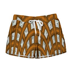 Шорты женские Деревянные своды, цвет: 3D-принт