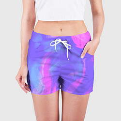 Шорты женские Сиреневая абстракция, цвет: 3D-принт — фото 2