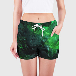 Шорты женские Зеленая объемная текстура, цвет: 3D-принт — фото 2