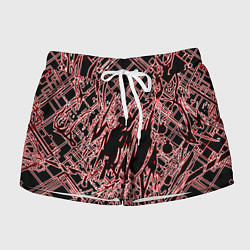 Шорты женские Кибернетическая клякса красная, цвет: 3D-принт