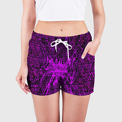 Шорты женские Фиолетовая глитч инфекция, цвет: 3D-принт — фото 2