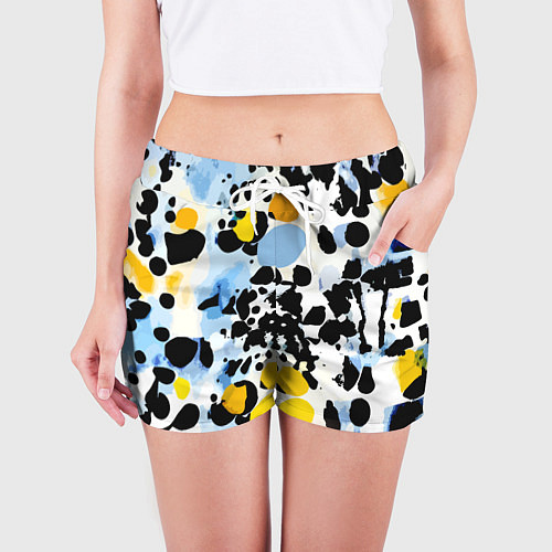Женские шорты Красочный абстрактный паттерн - поп-арт / 3D-принт – фото 3
