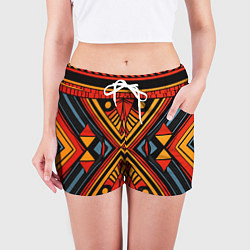 Шорты женские Геометрический узор в африканском стиле, цвет: 3D-принт — фото 2