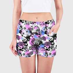 Шорты женские Multicolored wild cats, цвет: 3D-принт — фото 2