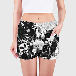 Шорты женские Сатору Годжо - Магическая Битва, цвет: 3D-принт — фото 2