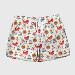 Шорты женские Рождественские узоры, цвет: 3D-принт