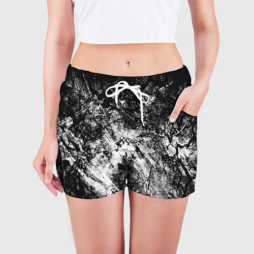 Женские шорты Зимний лес узоры / 3D-принт – фото 3