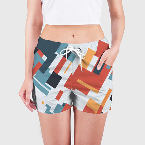 Женские шорты Геометрический узор - нейросеть / 3D-принт – фото 3