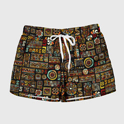 Шорты женские Африканский этнический орнамент, цвет: 3D-принт