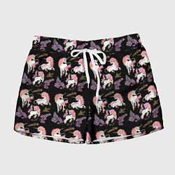 Женские шорты Единорог цветная грива