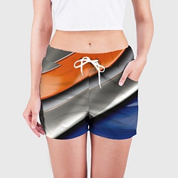 Шорты женские Разноцветные полоски, цвет: 3D-принт — фото 2