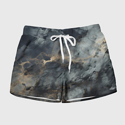 Шорты женские Темно-серый мрамор, цвет: 3D-принт