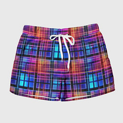 Шорты женские Неоновый паттерн, цвет: 3D-принт