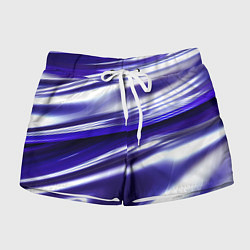 Женские шорты Белая синяя абстракция волнами