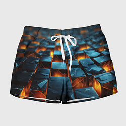 Шорты женские Темные плитки в лаве, цвет: 3D-принт