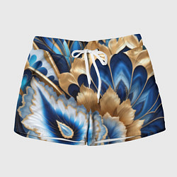 Шорты женские Королевский синий с золотом, цвет: 3D-принт