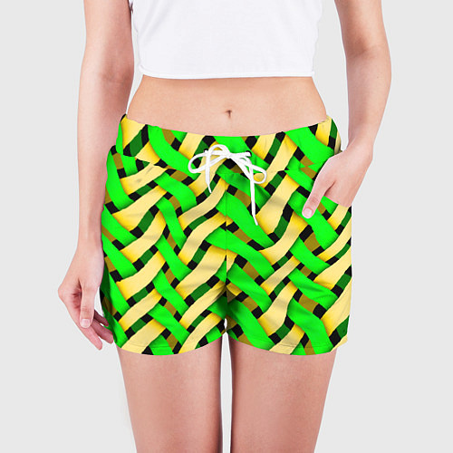 Женские шорты Кислотная объёмная плетёнка / 3D-принт – фото 3