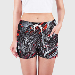 Шорты женские Красная каменная броня, цвет: 3D-принт — фото 2