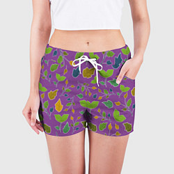Шорты женские Веточки и листья, цвет: 3D-принт — фото 2