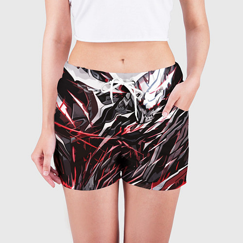 Женские шорты Острый металл красный / 3D-принт – фото 3