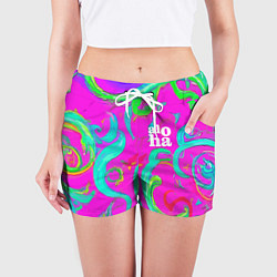 Шорты женские Abstract floral pattern - aloha, цвет: 3D-принт — фото 2