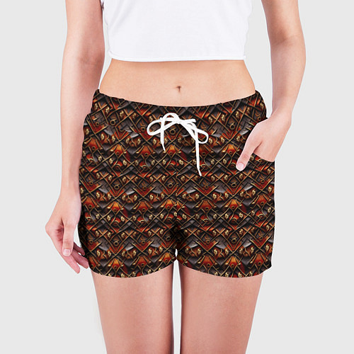 Женские шорты Паттерн абстрактный плиткой / 3D-принт – фото 3