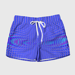 Шорты женские Волнистый неоновый с эффектом, цвет: 3D-принт