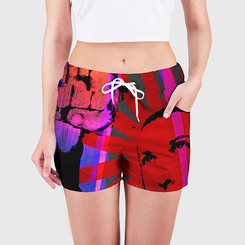 Женские шорты Красный удар / 3D-принт – фото 3