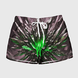 Шорты женские Драгоценный камень зелёный, цвет: 3D-принт