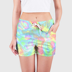 Шорты женские Абстракция смесь красок, цвет: 3D-принт — фото 2