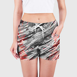 Шорты женские Серые узоры, цвет: 3D-принт — фото 2