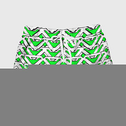 Шорты женские Бело-зелёный узор, цвет: 3D-принт