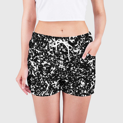 Женские шорты Черный жидкий металл / 3D-принт – фото 3