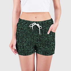 Шорты женские Мозаика тёмно-зелёный, цвет: 3D-принт — фото 2