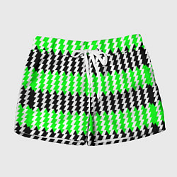 Женские шорты Вертикальные чёрно-зелёные полосы