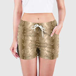 Шорты женские Коричневый градиент с узором, цвет: 3D-принт — фото 2