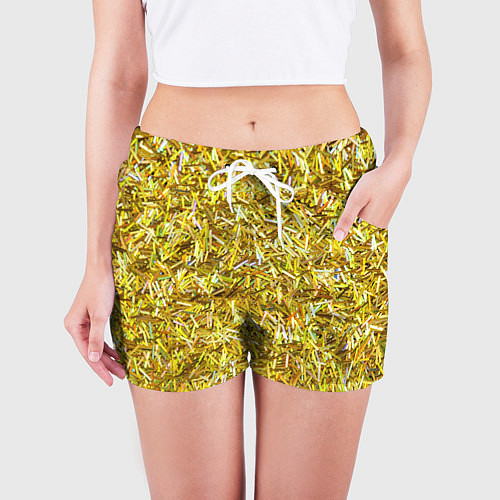 Женские шорты Золотые ленточки / 3D-принт – фото 3