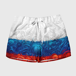 Шорты женские Орнамент триколор, цвет: 3D-принт