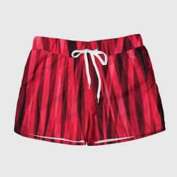 Женские шорты Красно-розовые абстрактные полосы