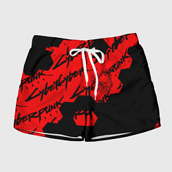 Шорты женские Cyberpunk 2077 кибер броня, цвет: 3D-принт